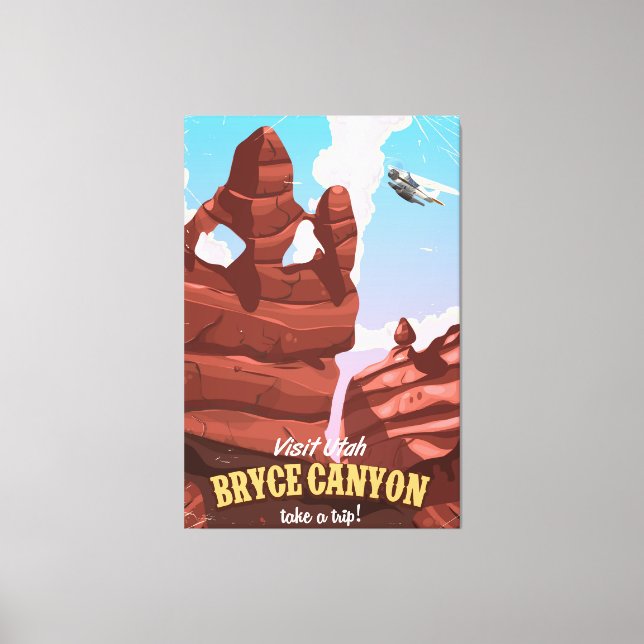 Bryce Canyon vintage resemål Canvastryck (Framsida)