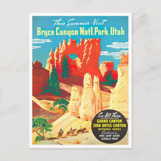 Bryce Canyon vintage resor vykort (Framsida)