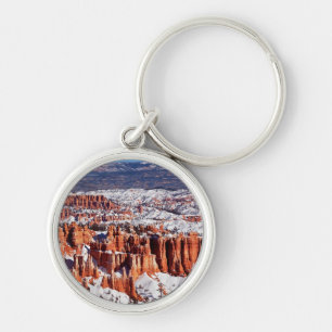 Bryce kanjonnationalpark rund silverfärgad nyckelring