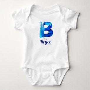 Bryce Namn Reveal Brev Boy Blue Nyfödd T Shirt