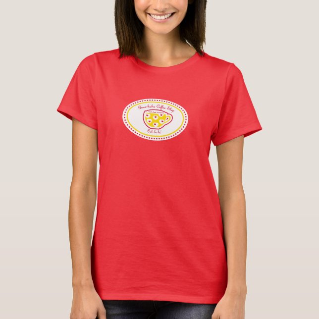 Brygd-haha coffee shoplogotyp tee shirt (Framsida)