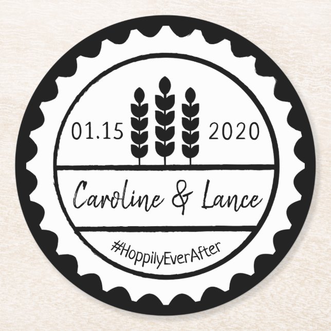 Brygder, för jag gjorde ölflaskalocket underlägg papper rund (Framsidan)