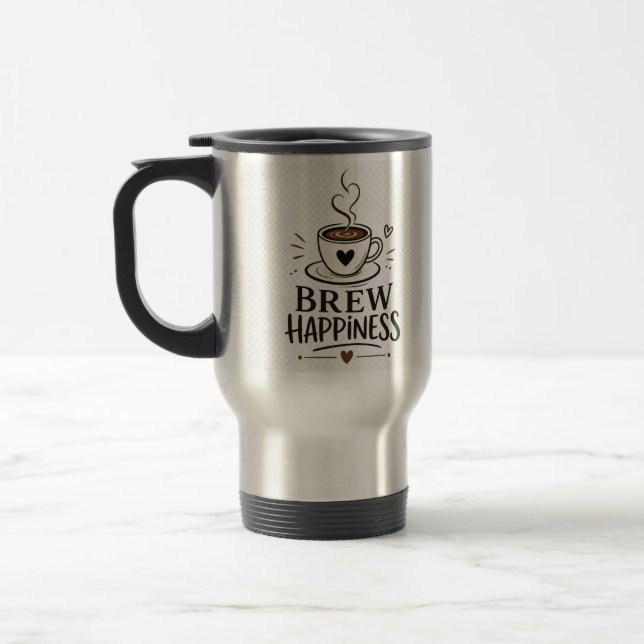 Brygg Lycka | Kaffeälskare Citat Resemugg (Vänster)