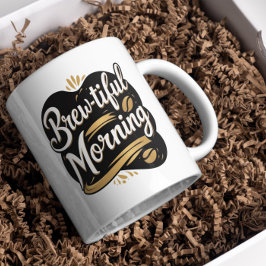 Brygg morgon, rolig kaffebegåvad design mugg
