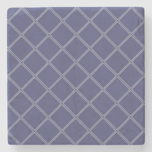 Brygga blå och Silver Geometric Diamond Mönster Stenunderlägg