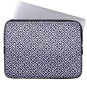 Brygga blå och vit grek Nyckel Laptop sleeve
