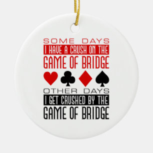 Brygga Bridge Player-Klubb - brutet spel i Bridge Julgransprydnad Keramik