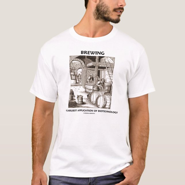 Brygga den tidigaste applikationbiotekniken tee shirt (Framsida)
