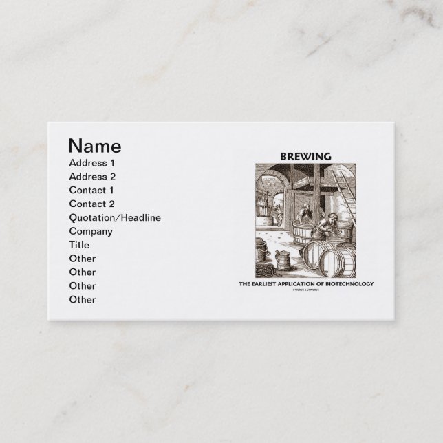 Brygga den tidigaste applikationen av bioteknik visitkort (Framsida)