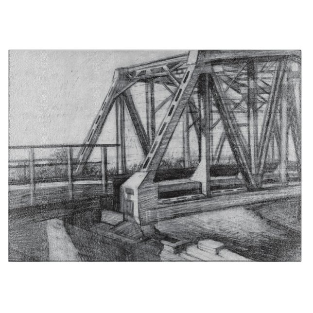 Brygga gamla pencilart, svart och vitt (Framsidan)