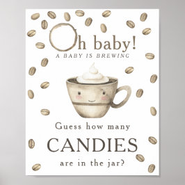 Brygga kaffe - Hur många godisar finns i burken Poster