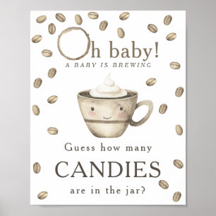 Brygga kaffe - Hur många godisar finns i burken Poster