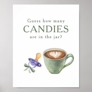 Brygga kaffe - Hur många godisar finns i burken Poster