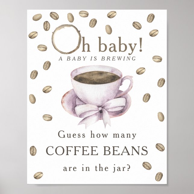 Brygga kaffe - Hur många kaffebönor Poster (Framsidan)