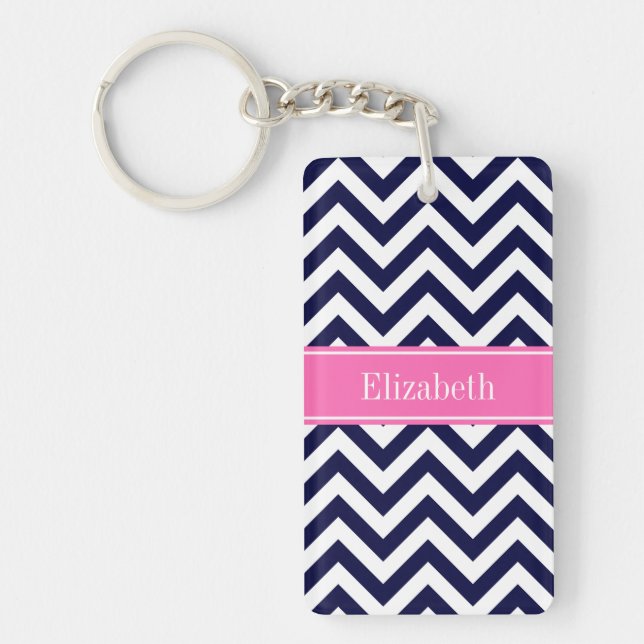Brygga Lg Chevron HotPink2 Quatrefoil Namn Monogra (Framsidan)