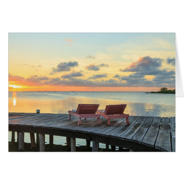 Brygga med utsikt över havet, Belize Hälsningskort (Framsidan Horizontal)