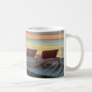 Brygga med utsikt över havet, Belize Kaffemugg