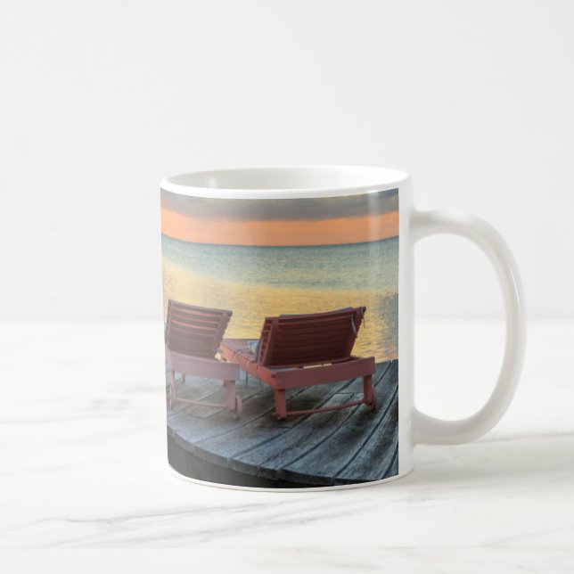 Brygga med utsikt över havet, Belize Kaffemugg (Höger)