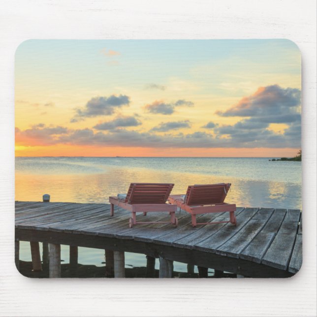 Brygga med utsikt över havet, Belize Musmatta (Framsidan)