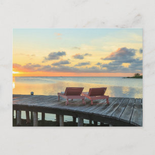 Brygga med utsikt över havet, Belize Vykort