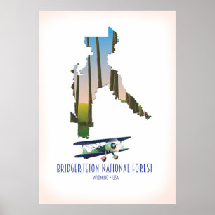 Brygga nationalskog, varma karta poster