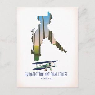 Brygga nationalskog, varma karta vykort