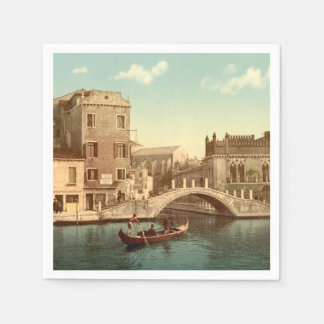 Brygga och kanal, Venedig, Italien Pappersservett