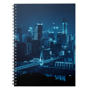 Brygga och stadsplanering nattetid i Cho Anteckningsbok