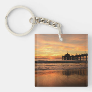 Brygga över Ocean Beach Sunset