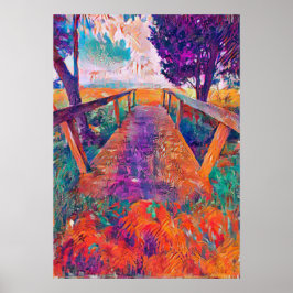 Brygga till fred och en A.I-utvecklad målning Poster