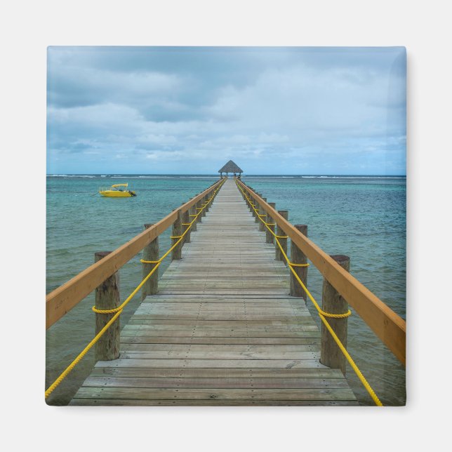 Brygga vid Coral Coast, Fiji Magnet (Framsidan)