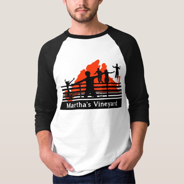 Brygga, Woohoo! - Martha's Vineyard Raglan T. T Shirt (Framsida)