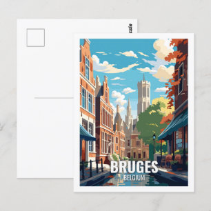 Brygge Belgien Kända Resmål Vykort