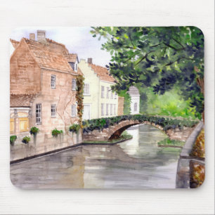 Brygge Watercolor Painting by Farida Greenfield Musmatta