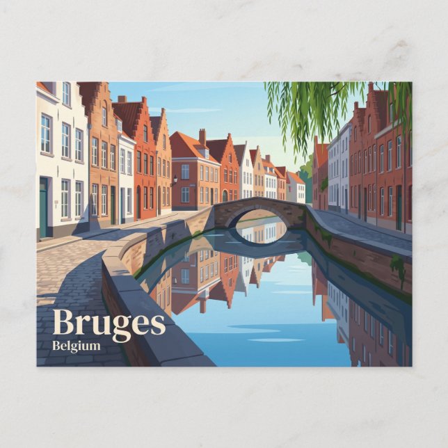 Bryggekanaler Belgien Vykort (Framsida)