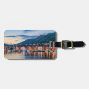 Bryggen Bergen-Norge stiliserad Bagagebricka