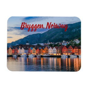 Bryggen Bergen-Norge stiliserad Magnet