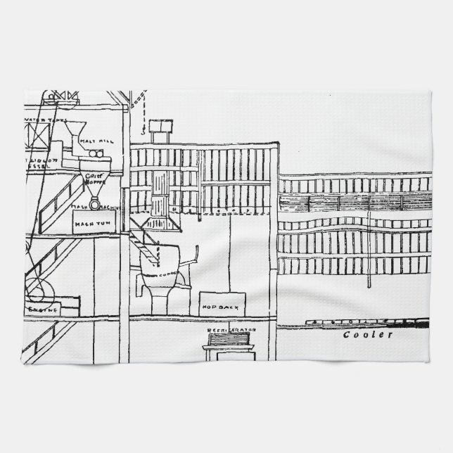 Bryggeriritning Kökshandduk (Horisontell)