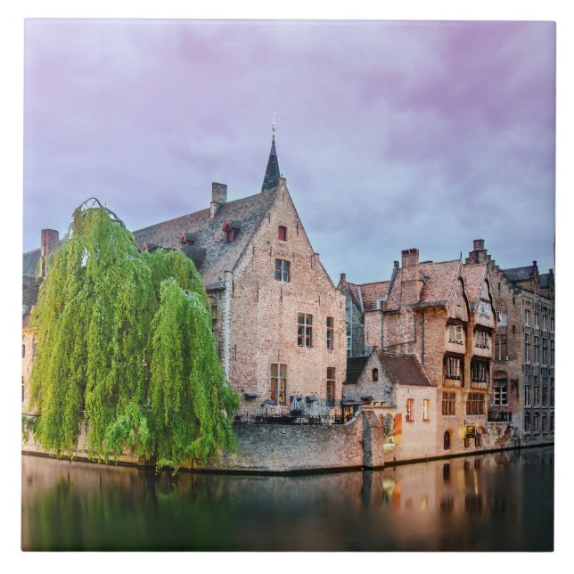 Brygges gamla stad och Belfry torn Kakelplatta (Framsidan)