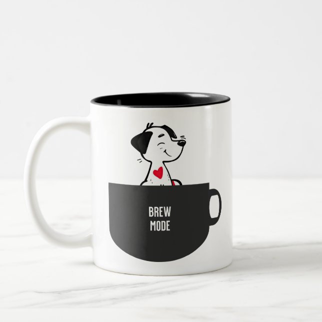 Bryggkaffemodus Hund Två-Tonad Mugg (Vänster)