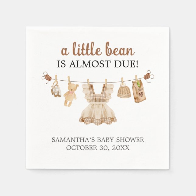Bryggning av kaffe Baby Shower Pappersservett (Framsidan)