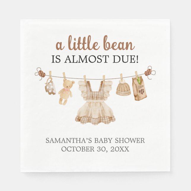 Bryggning Av Kaffe Baby Shower Pappersservett (Framsidan)