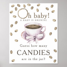 Bryggning av kaffe - Hur många godisar finns i bur Poster