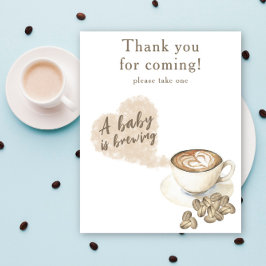 Bryggning kaffe baby shower Tack för att du kom Poster