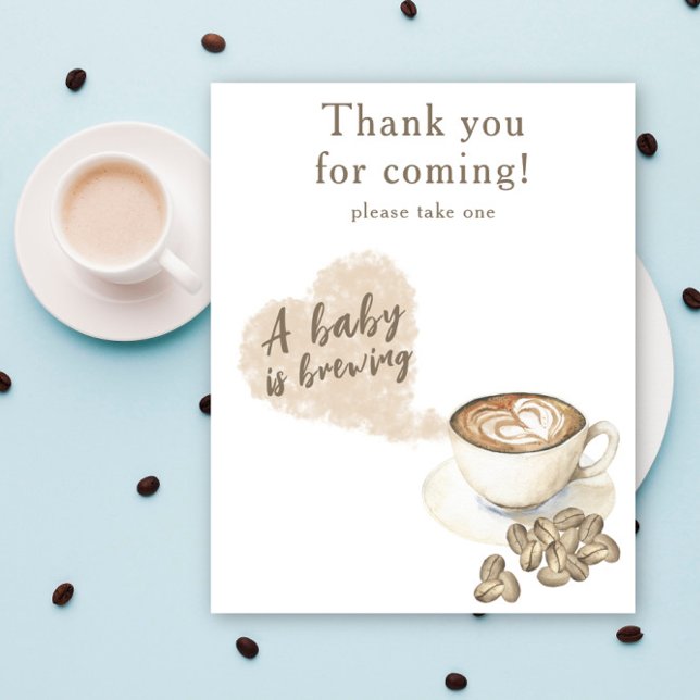 Bryggning kaffe baby shower Tack för att du kom Poster (Skapare uppladdad)