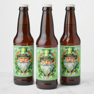 Bryggt med tur en nypa charm St Patrick's Day Ölflaska Etikett