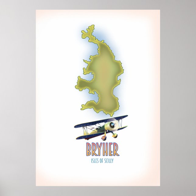 Bryher isles of scilly karta poster (Framsidan)