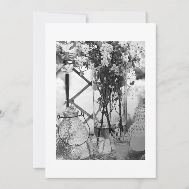 "BRYLLUPSDEKORATION" SVART/VIT INBJUDAN (Framsida)