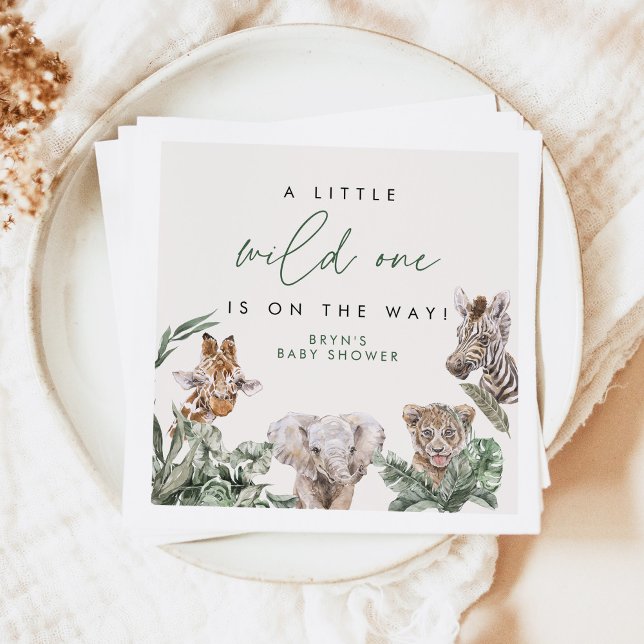 BRYN Cute Jungle Safari Baby djur Baby Shower Pappersservett (Skapare uppladdad)