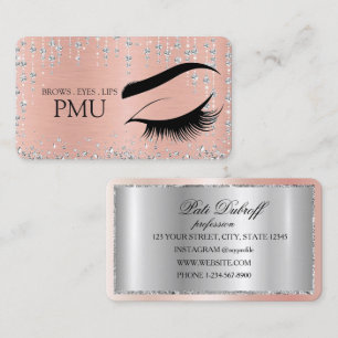 Bryn Eftervård Blå PMU Microblading Henna Salong Visitkort